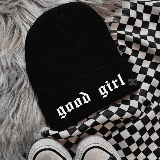 Good girl embroidered beanie