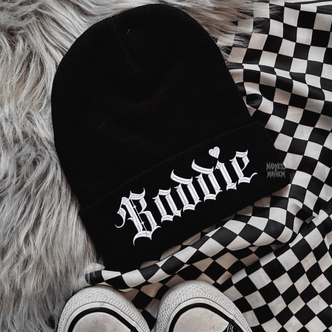 baddie embroidered beanie