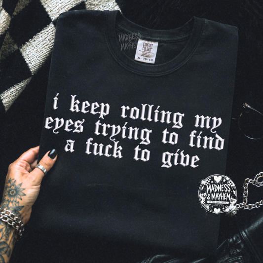 Rolling my eyes embroidered tshirt