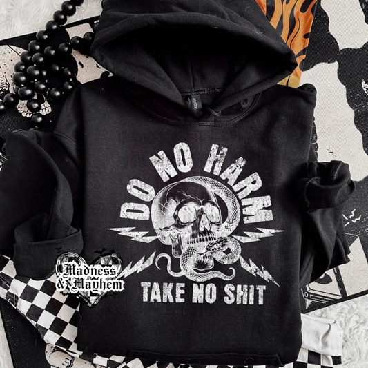 White do no harm hoodie (finished product)