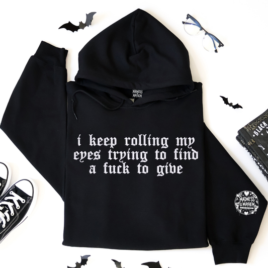 Rolling my eyes embroidered Hoodie