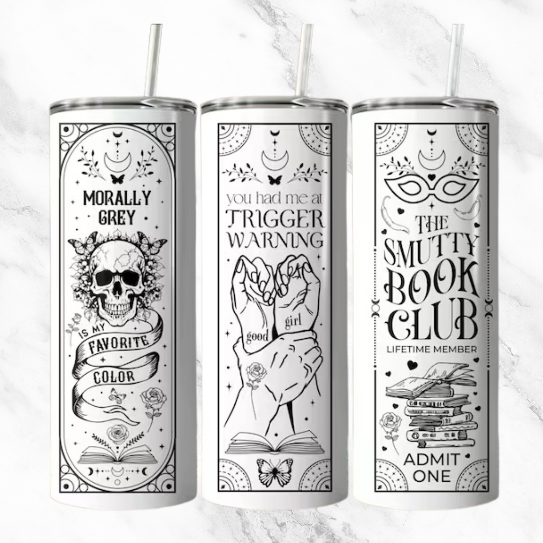 White smutty book club Finished Tumbler