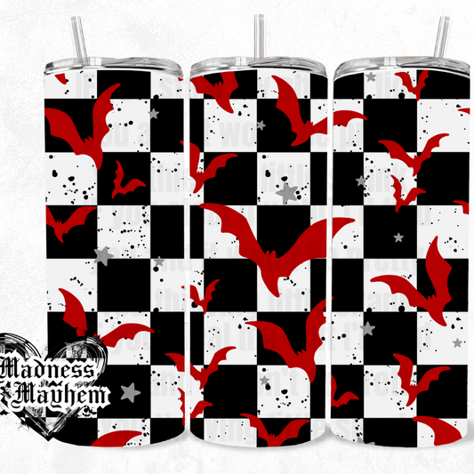 Red bats checkered Finished Tumbler