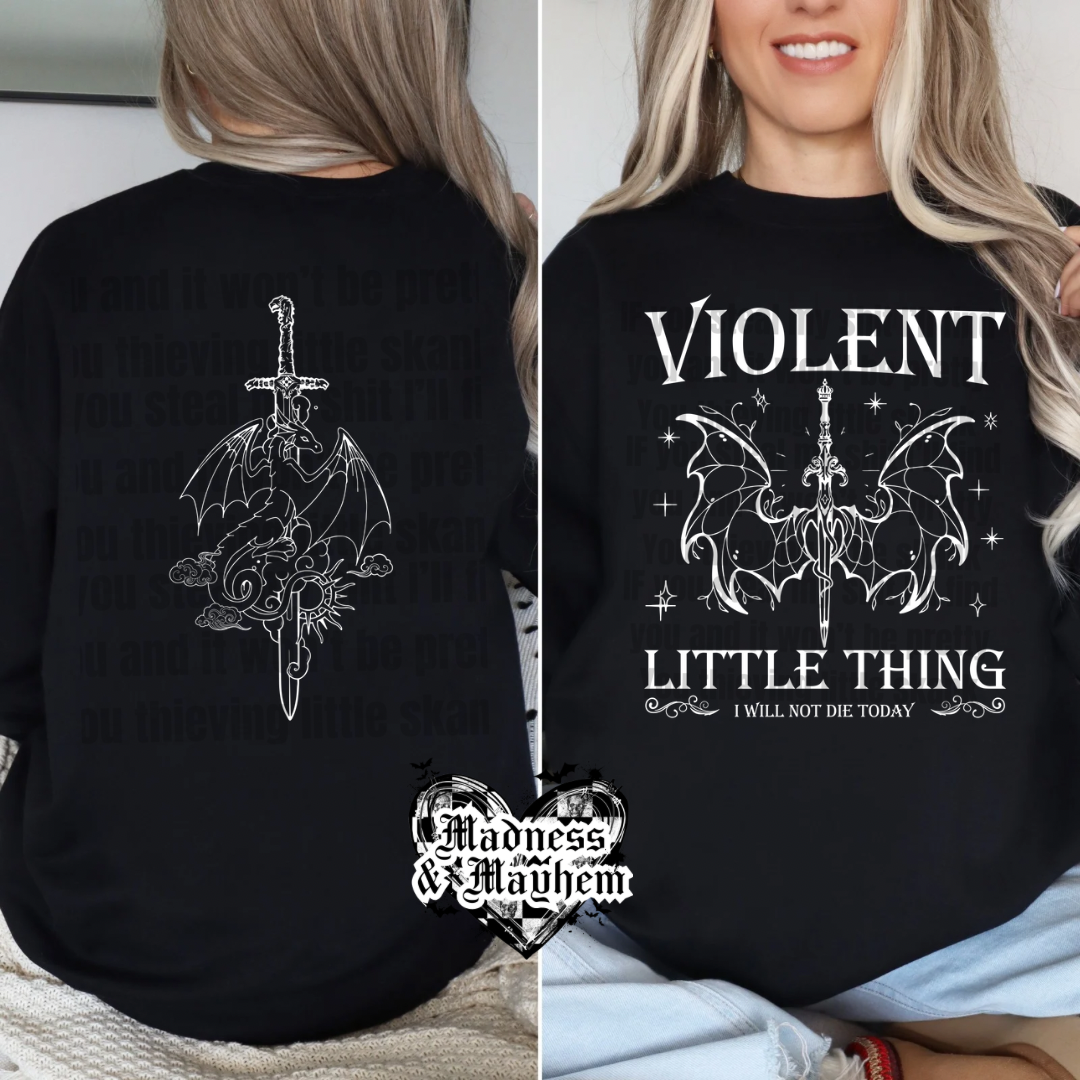 Violent little thing Front/Back crew neck sweatshirt (finished product)