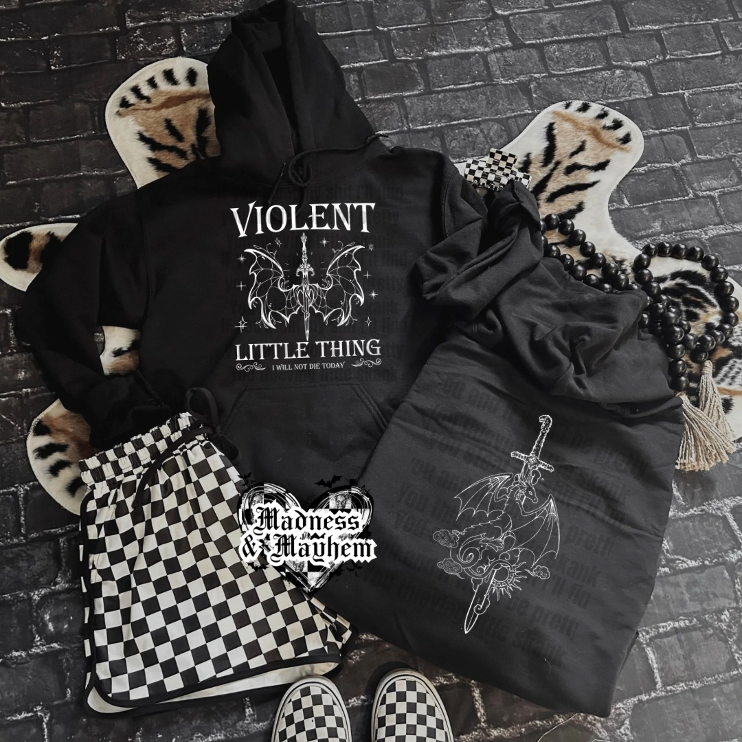 Violent little thing Front/Back hoodie (finished product)