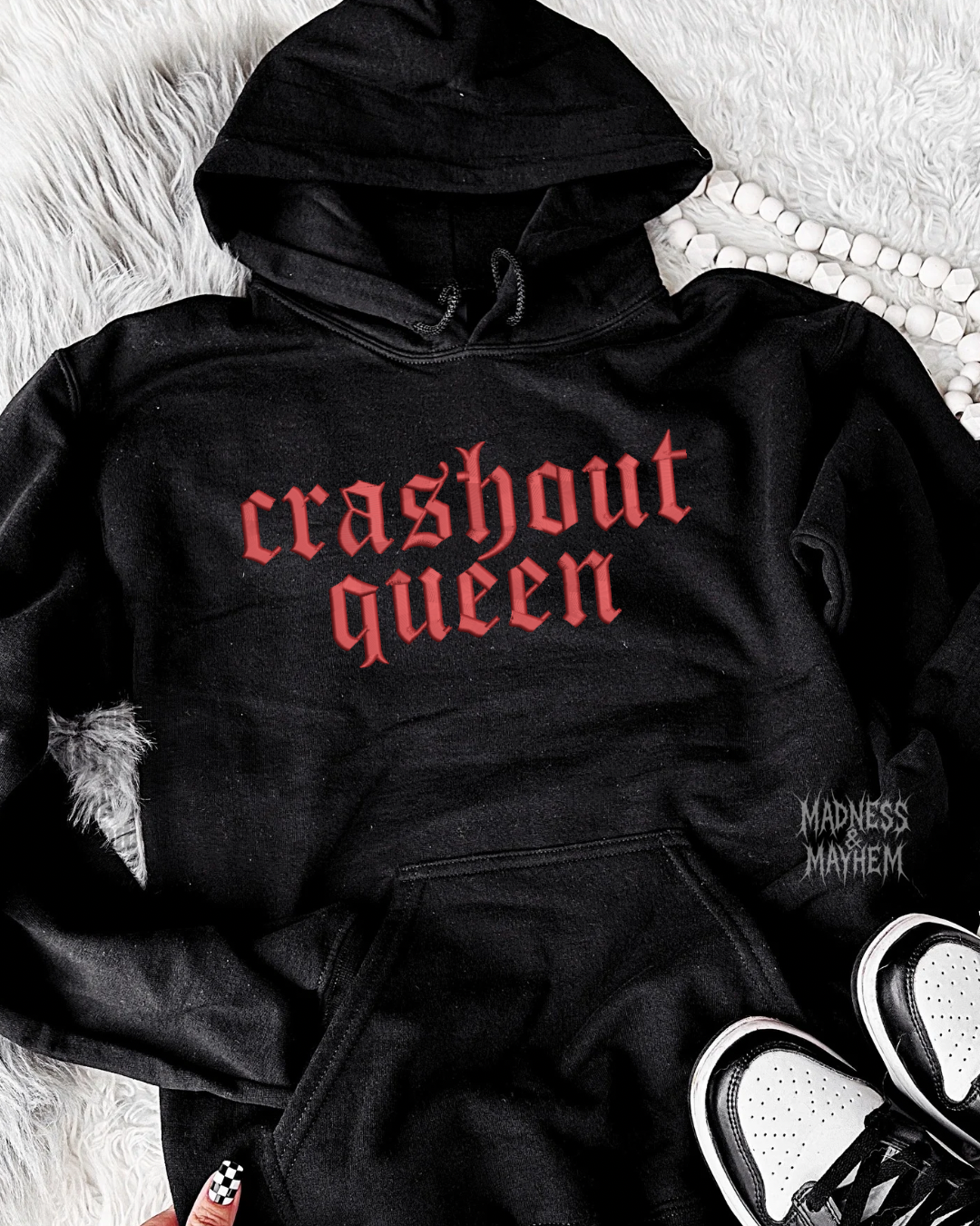 Crashout queen Embroidered Hoodie