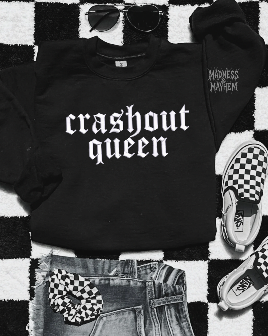 Crashout queen embroidered sweatshirt