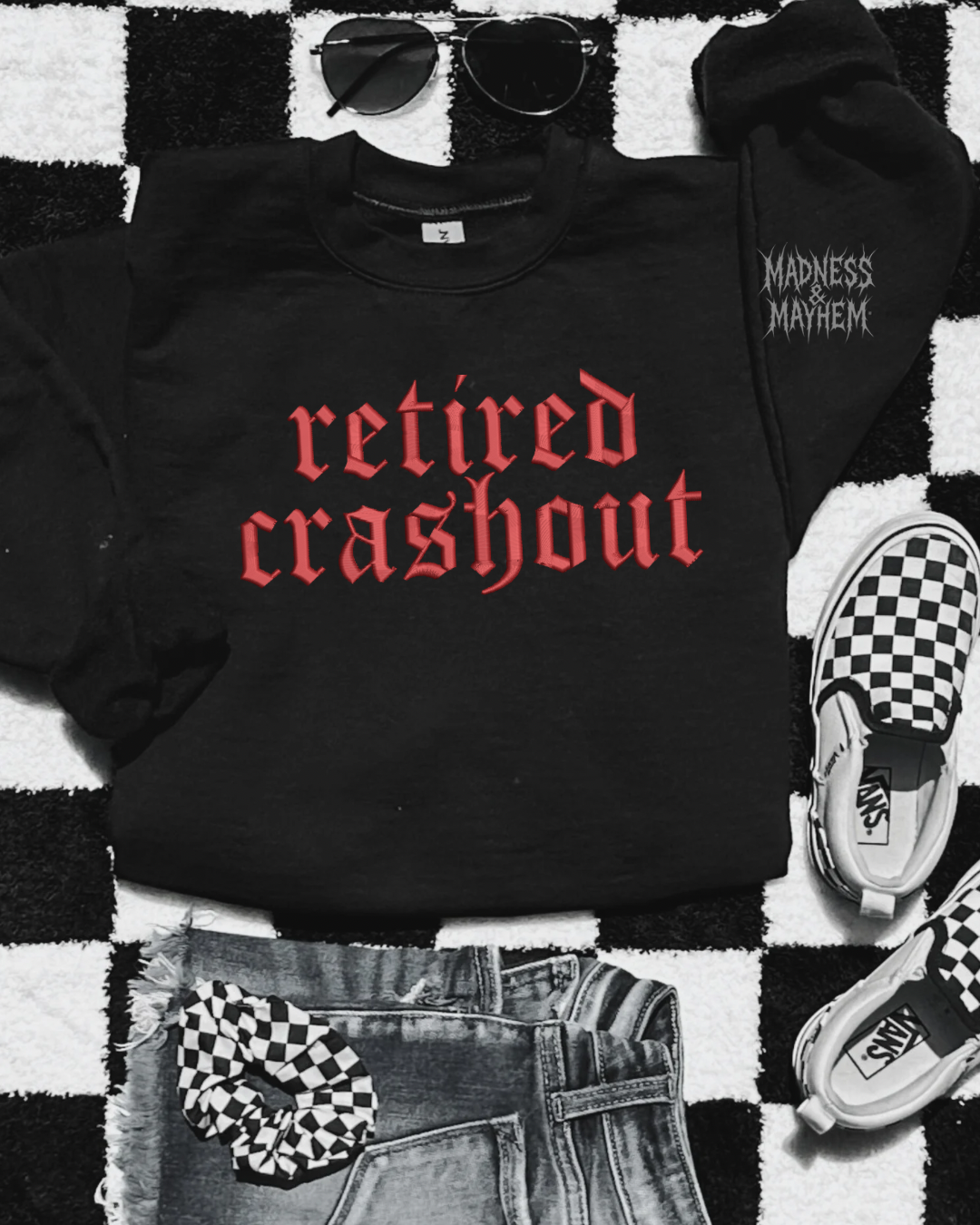 Retired crashout embroidered sweatshirt