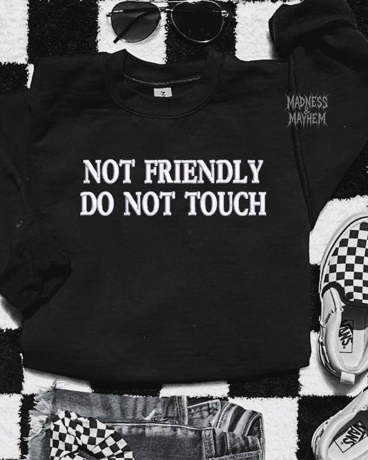 Not friendly embroidered sweatshirt