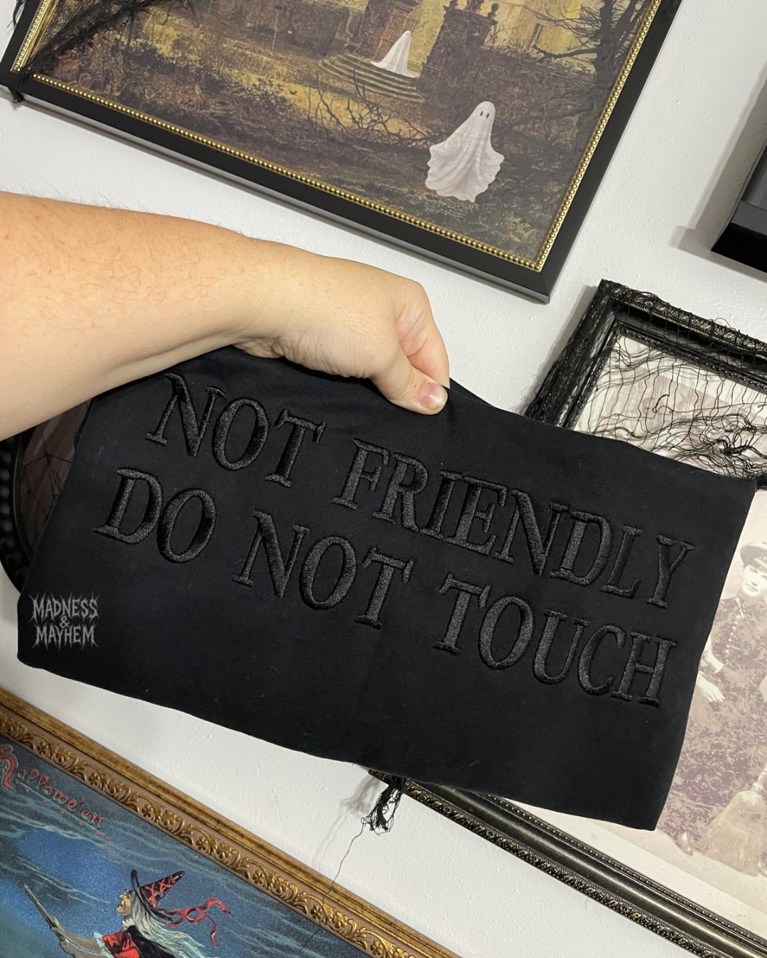 Not friendly embroidered sweatshirt