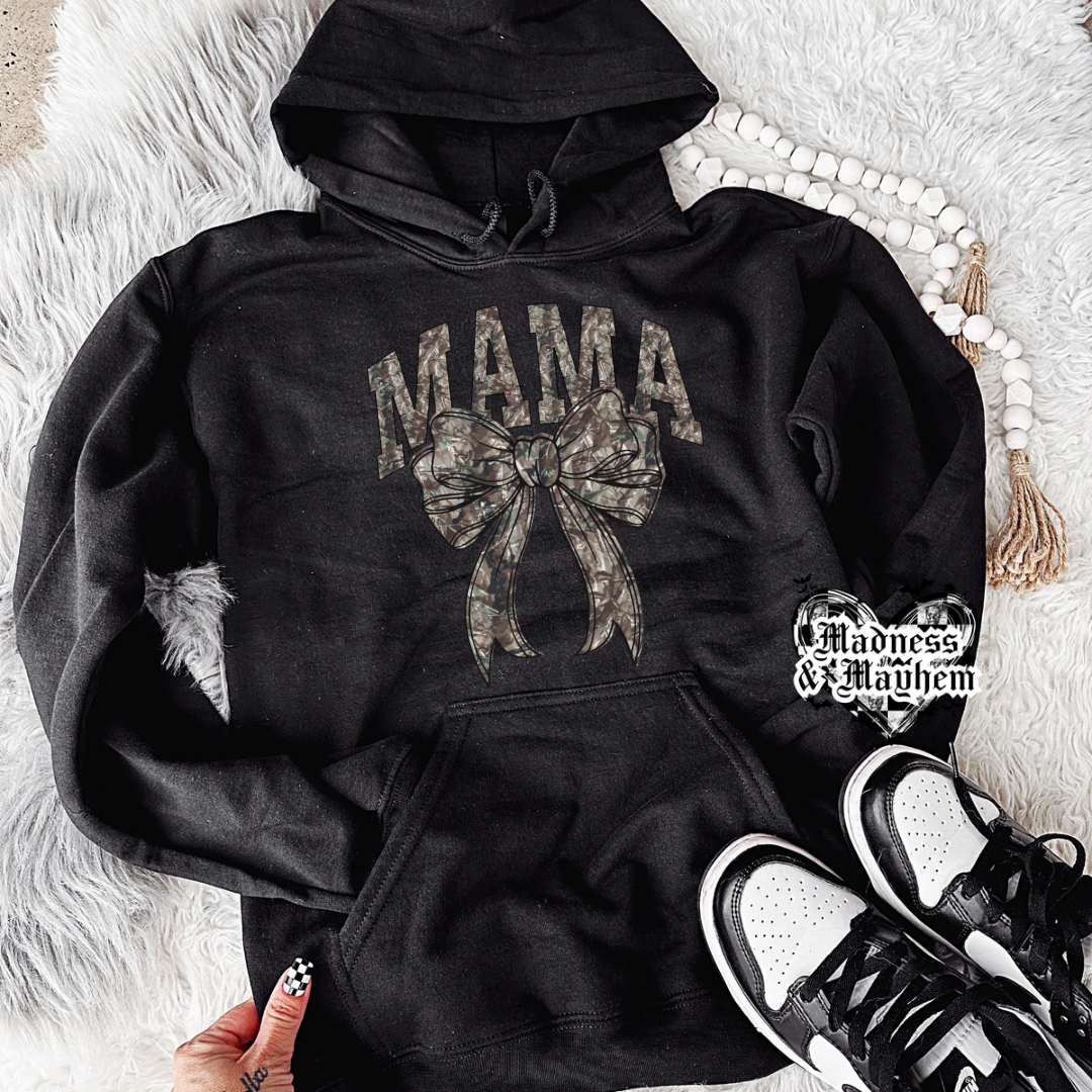 Camo mama bow hoodie (finished product)