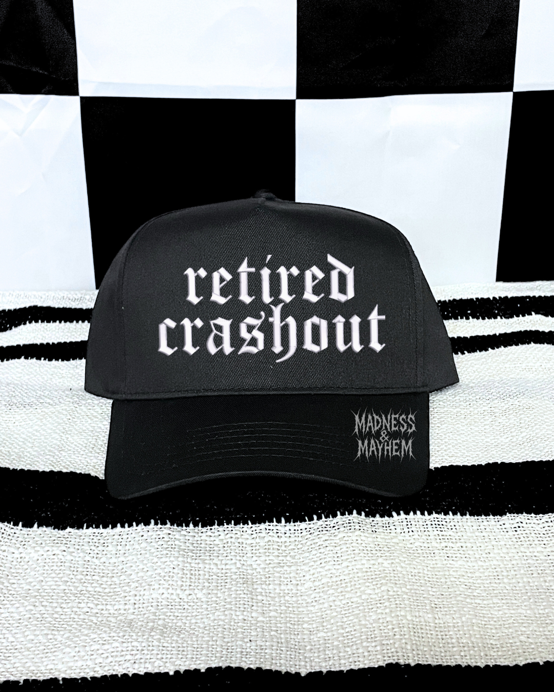 Retired crash out embroidered Black Hat