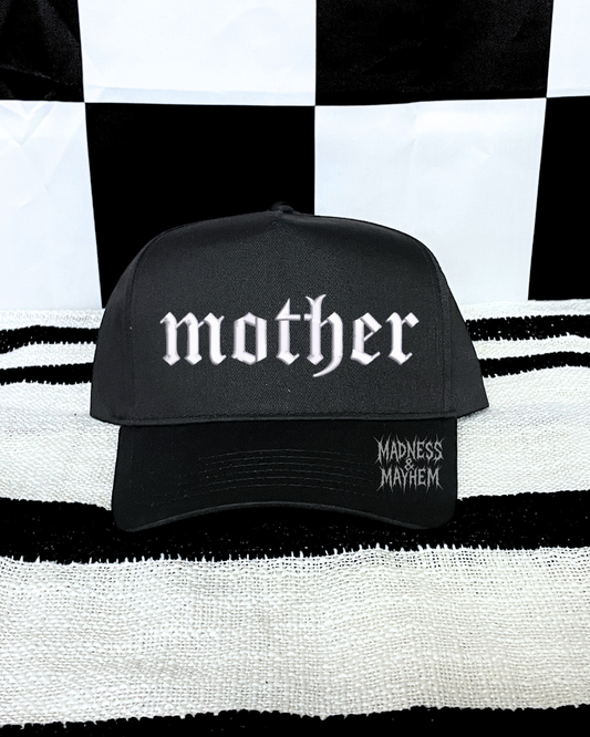 Mother embroidered Black Hat
