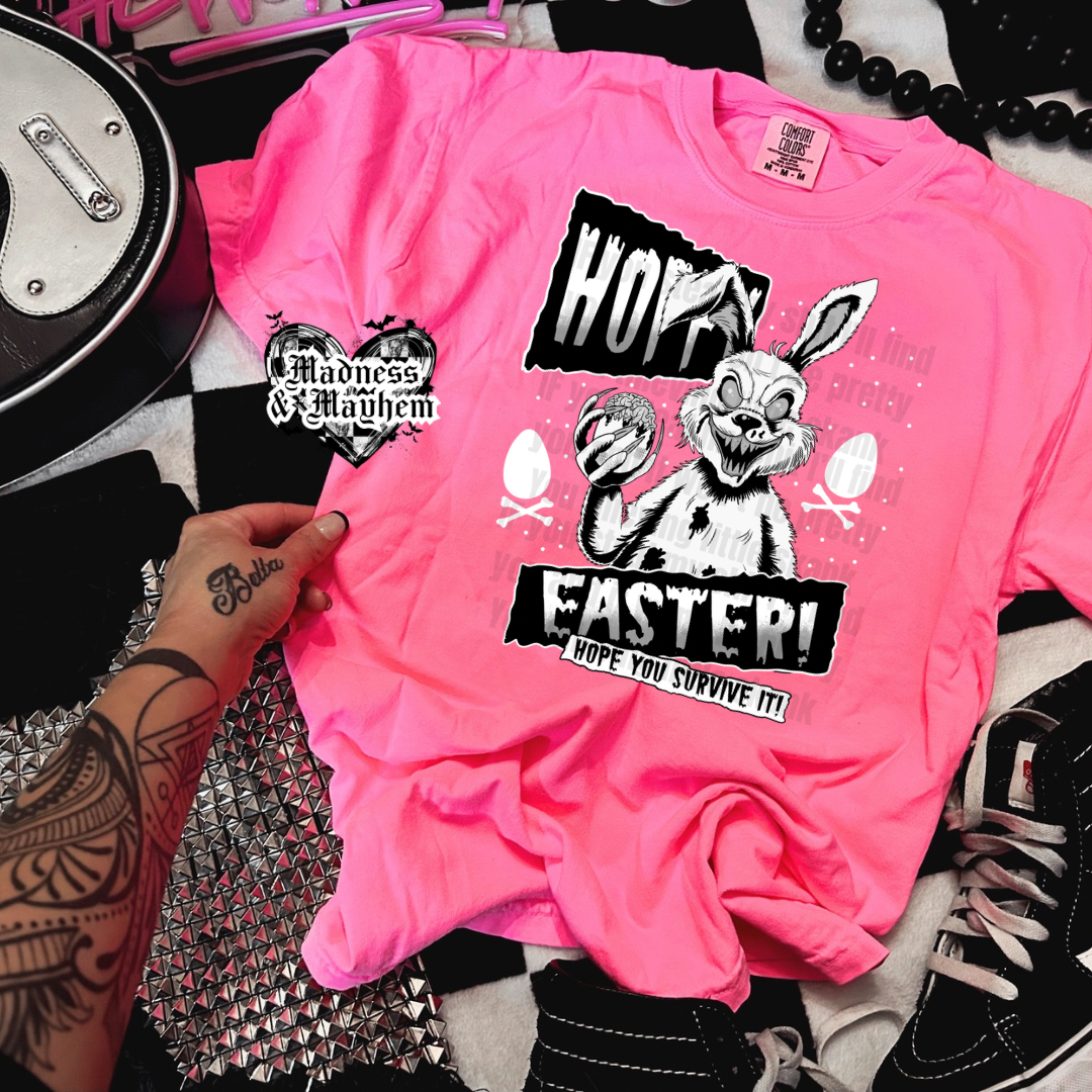 Neon Pink hoppy easter Shirt (finished product) by