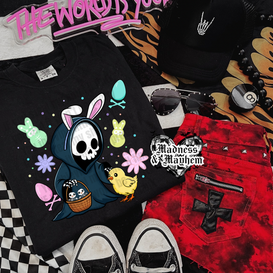 Black grim bunny Shirt (finished product)