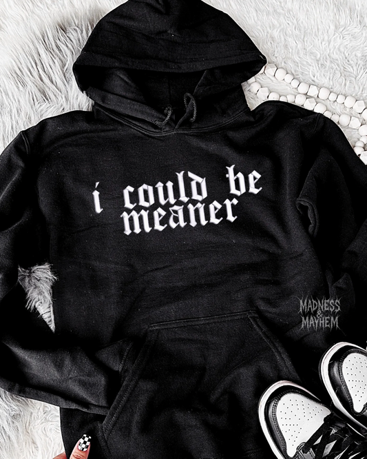 I could be meaner Embroidered Hoodie