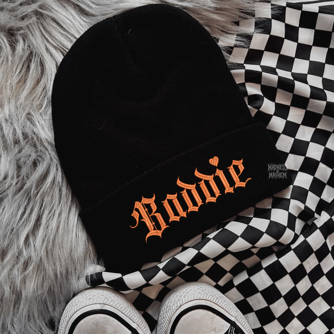 baddie embroidered beanie