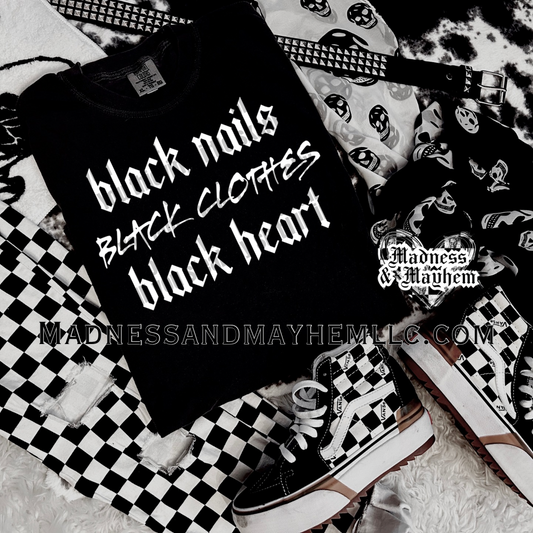 Black nails black clothes black heart Shirt (finished product)