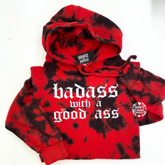 Red Badass with a good ass embroidered Hoodie