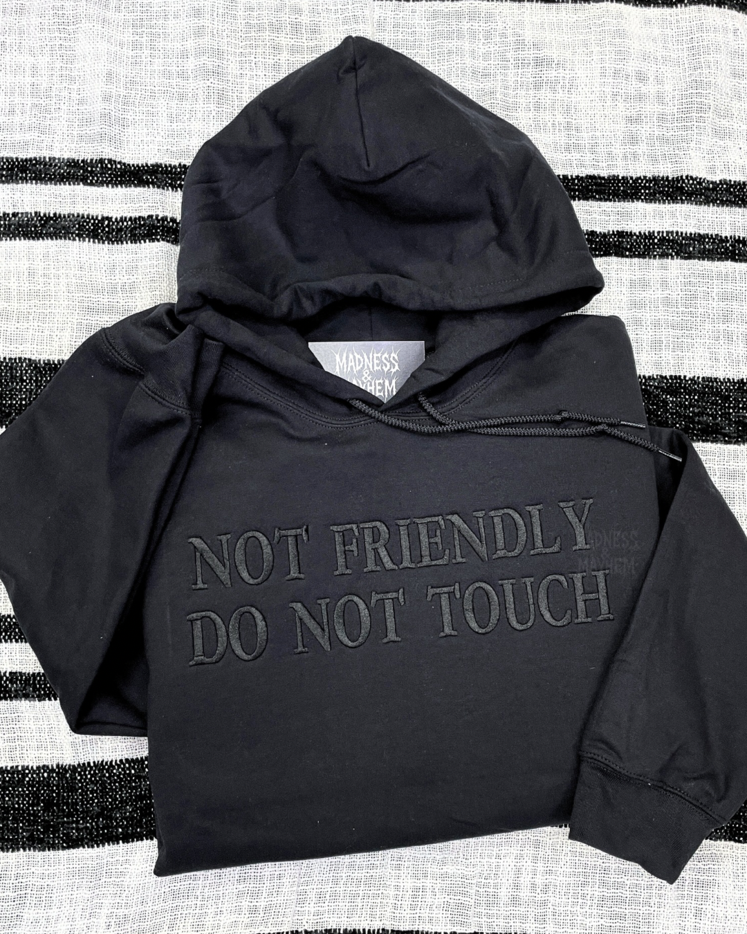 Not friendly Embroidered Hoodie
