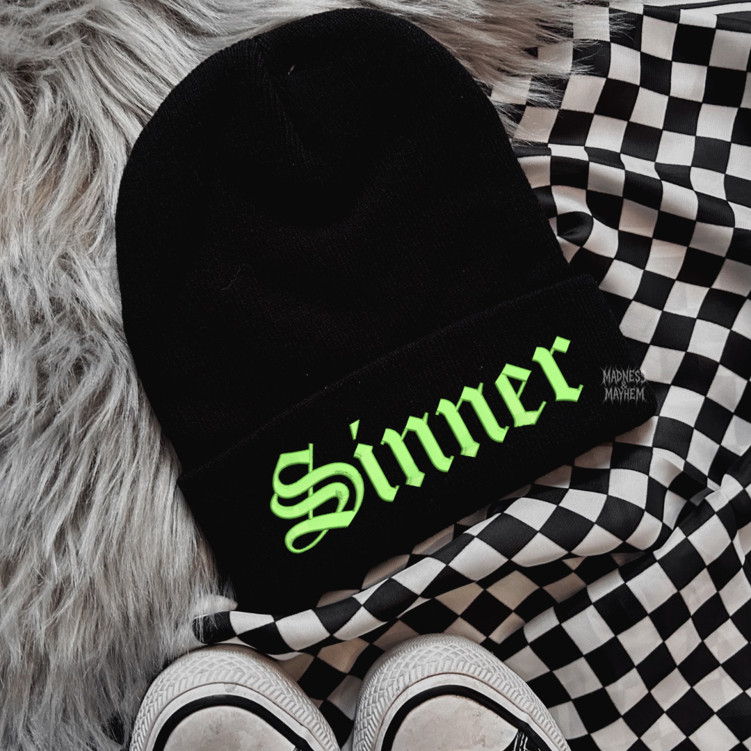 Sinner embroidered beanie