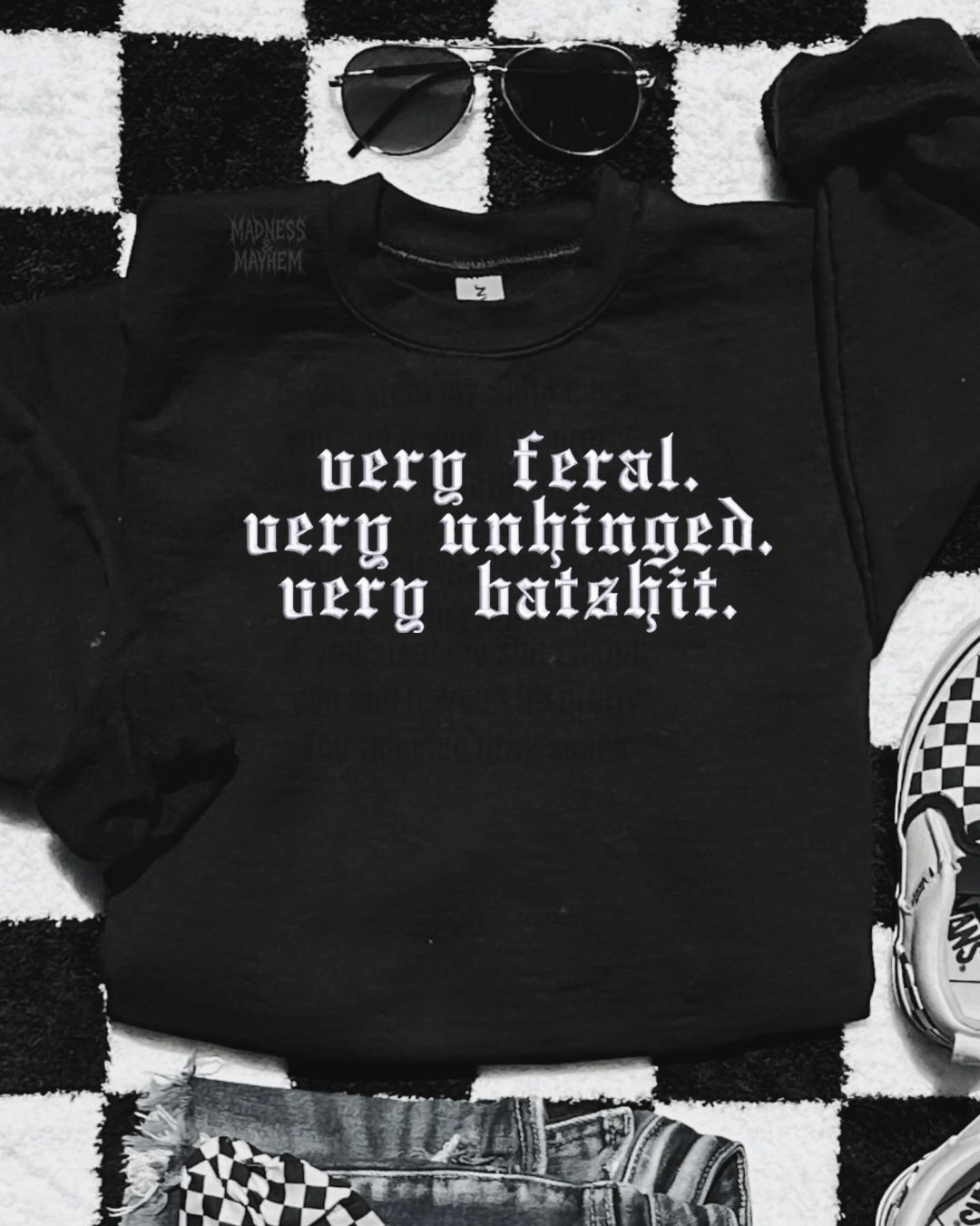 very feral embroidered sweatshirt