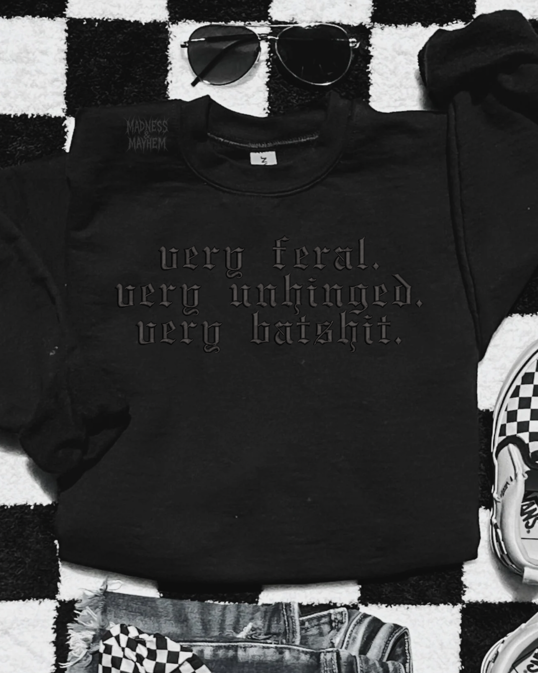 very feral embroidered sweatshirt