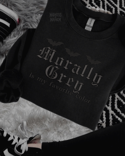 Morally grey embroidered sweatshirt