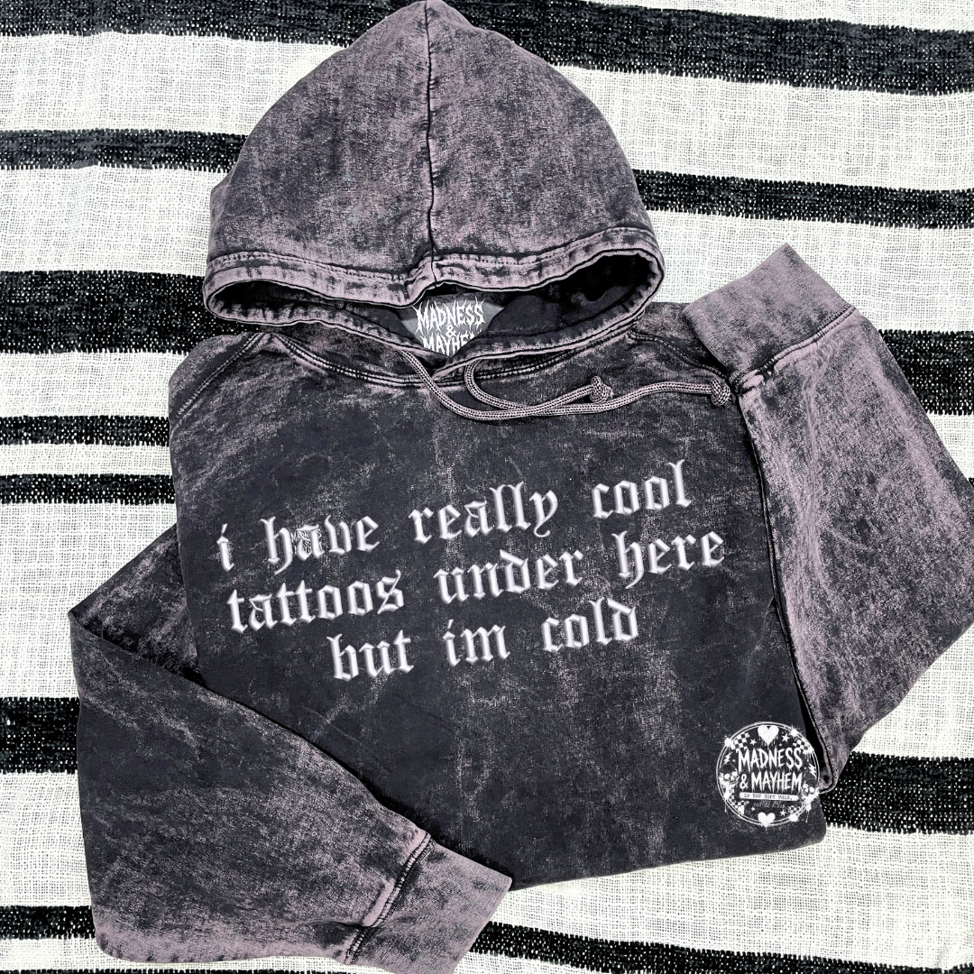 Cool tattoos mineral wash Hoodie