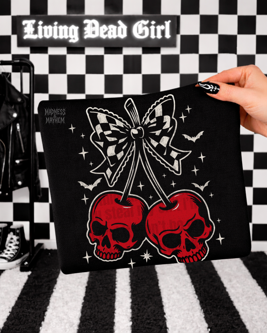 Checkered skull cherry Shirt
