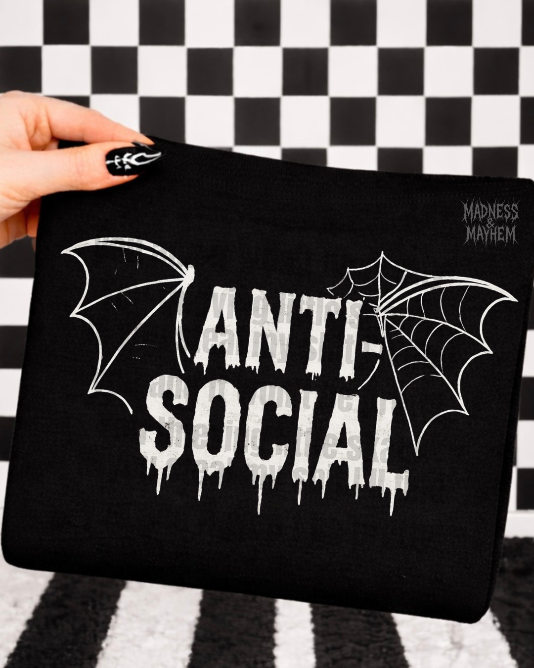 White anti social bat Shirt