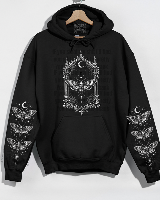Death moth with sleeves hoodie