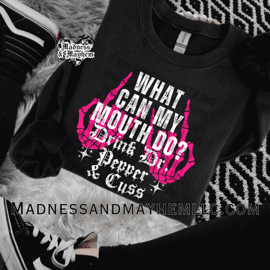 Dr pepper & cuss sweatshirt (finished product)