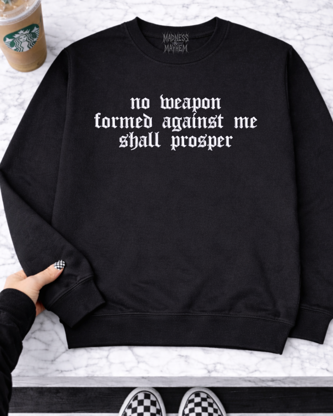 Alternative style embroidered sweatshirt