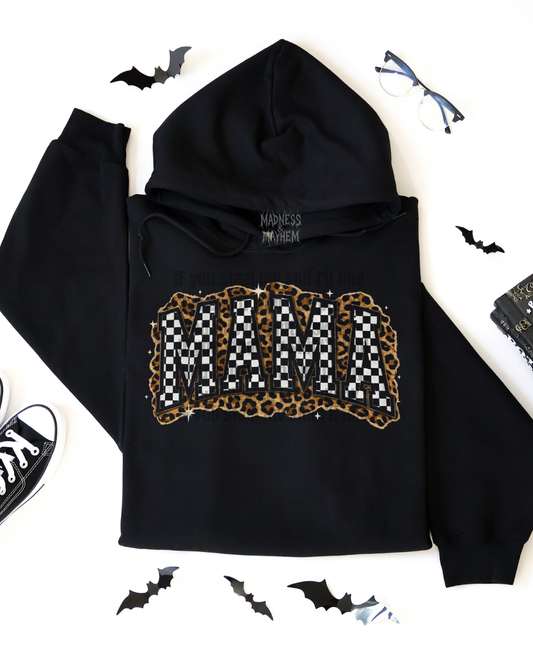 Leopard checkered mama hoodie