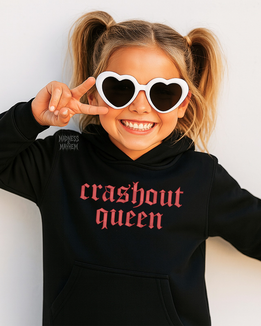 Kids crashout queen embroidered hoodie