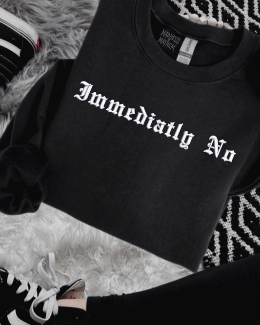 Immediately no embroidered sweatshirt