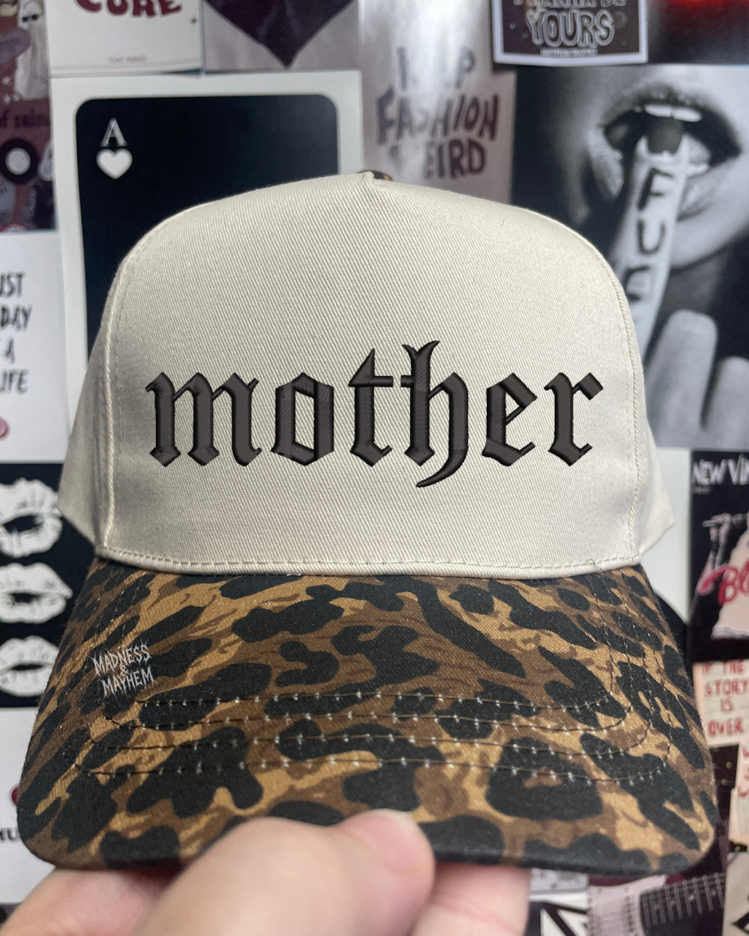 Mother Leopard embroidered hat