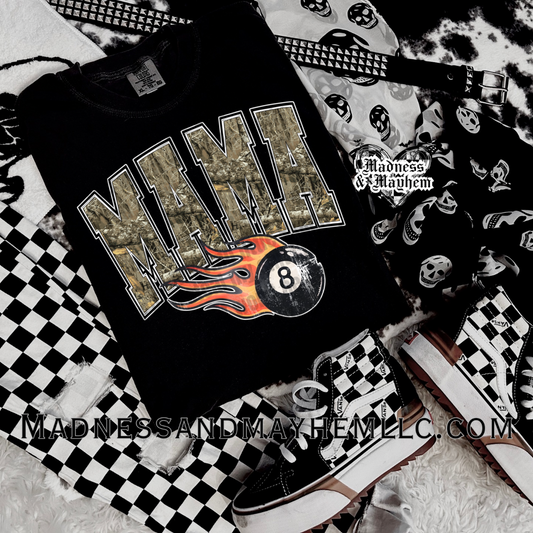 Camo 8 ball Mama Shirt