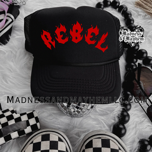 Rebel red flame Trucker Hat