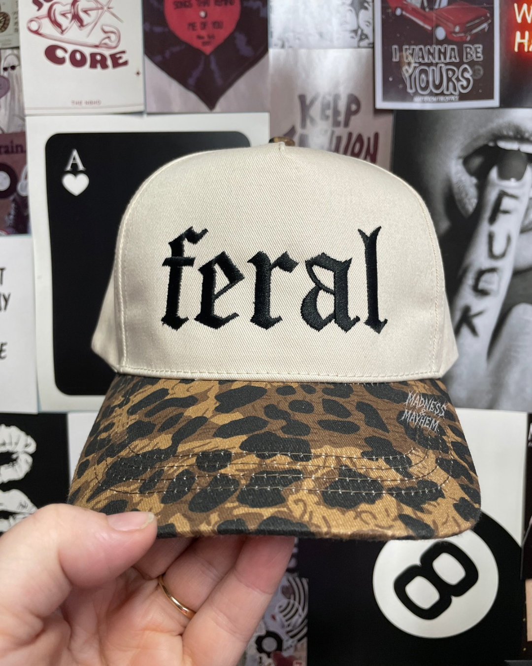 Feral Leopard embroidered hat