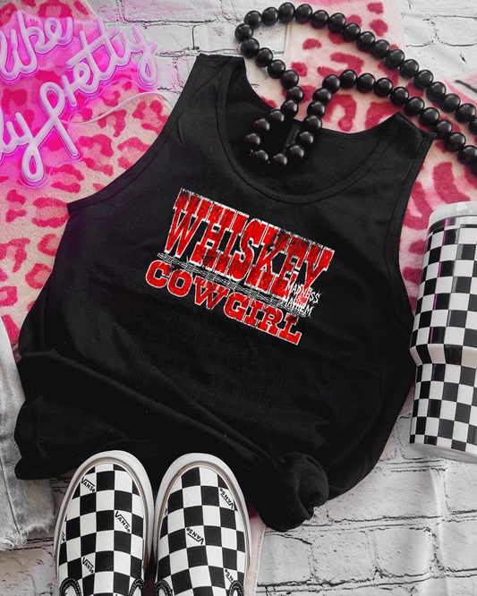 Whiskey cowgirl unisex tank