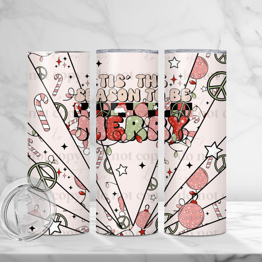 Tis the season to be merry 20z Tumbler Wrap (sublimation transfer)