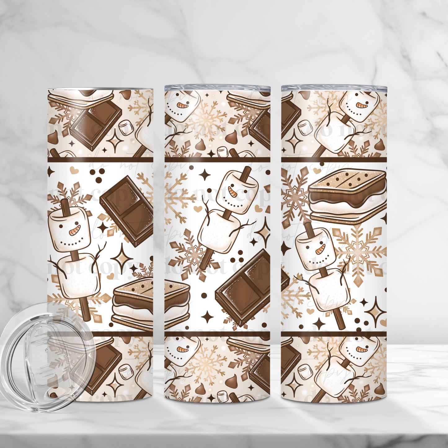 Snowman smores 20z Tumbler Wrap (sublimation transfer)