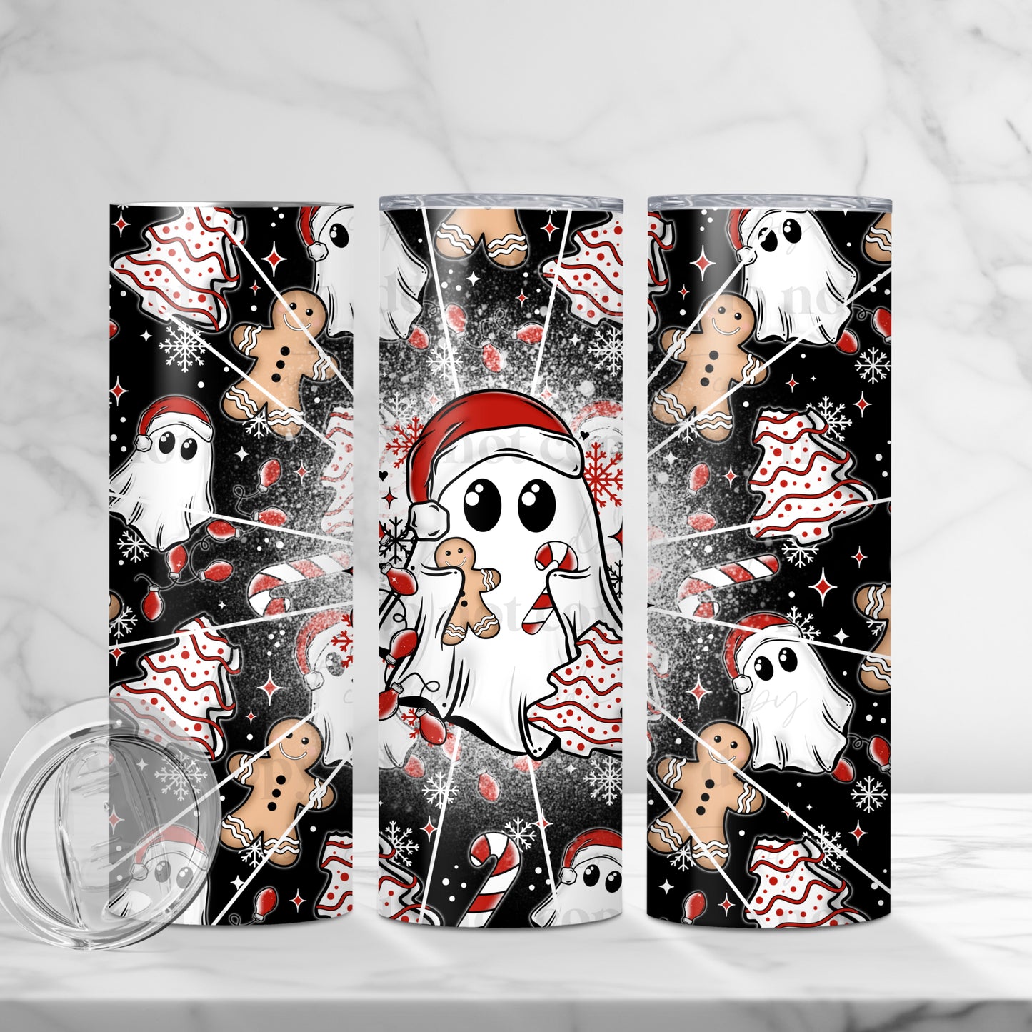 Christmas Cake Ghost wrap 20z Tumbler Wrap (sublimation transfer)