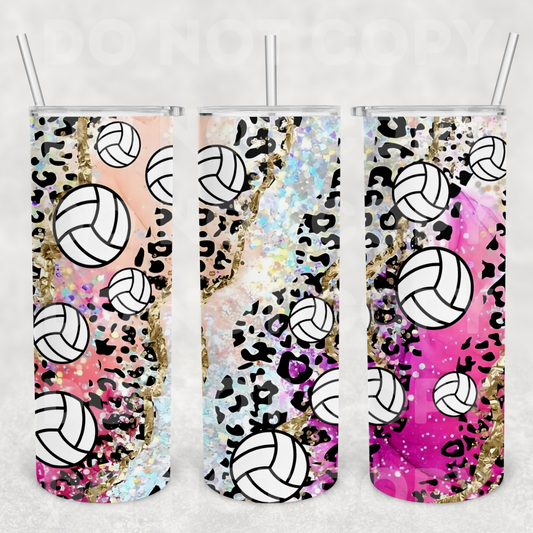 Leopard Volleyball 20z Tumbler Wrap (sublimation transfer)