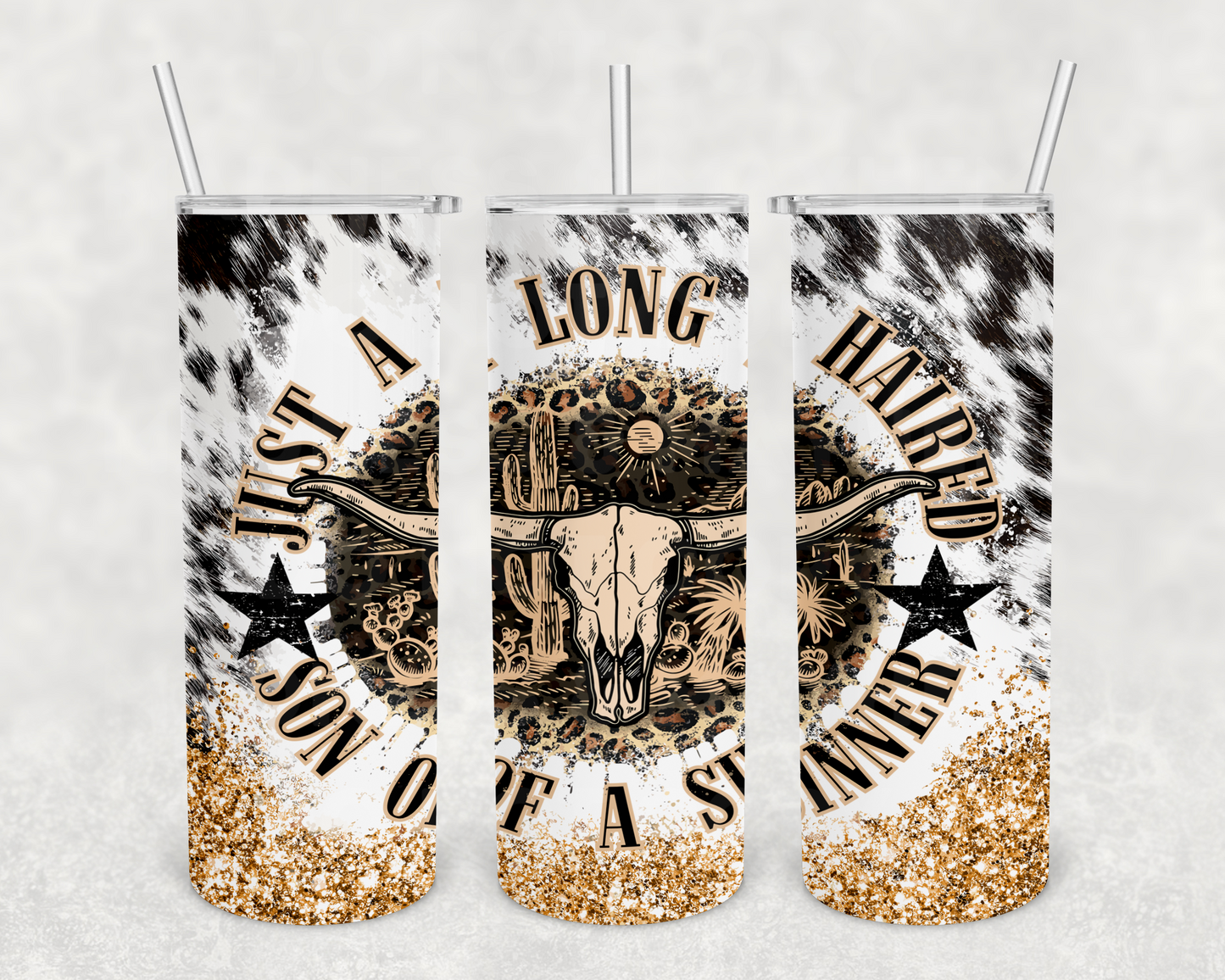 Long Haired Son of a Sinner Tumbler Wrap (sublimation transfer)