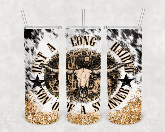 Long Haired Son of a Sinner Tumbler Wrap (sublimation transfer)