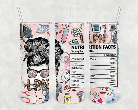 LPN facts 20z Tumbler Wrap (sublimation transfer)