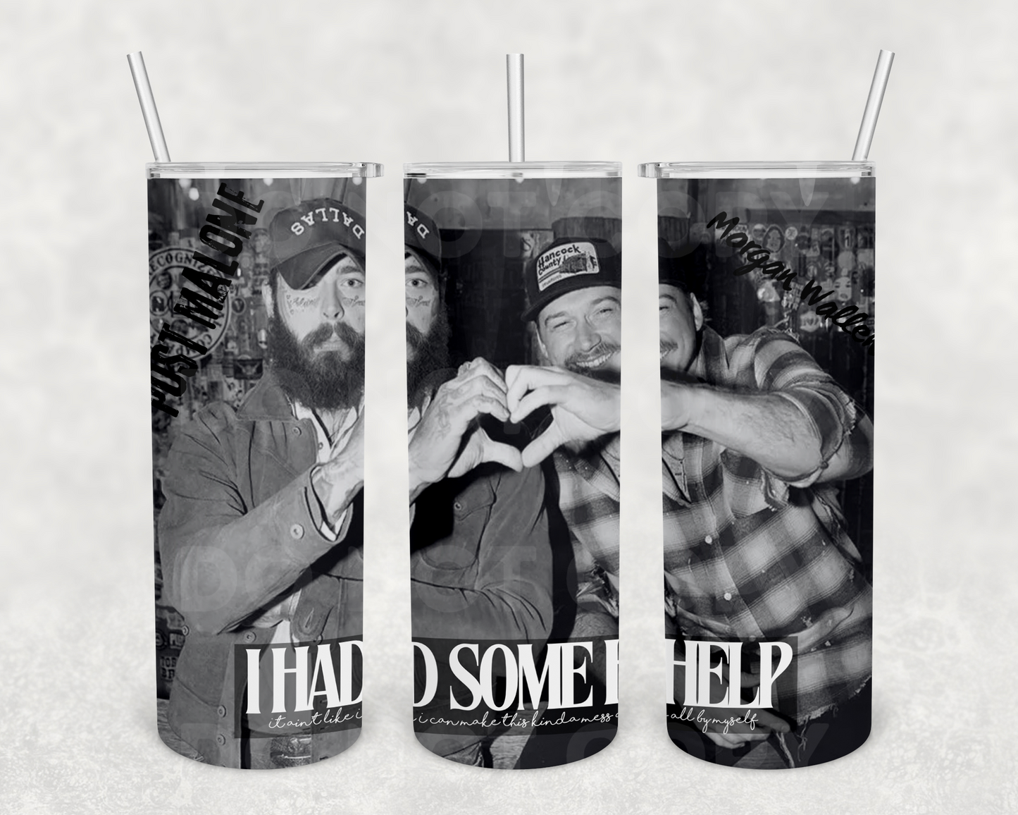 Exclusive Morgan Wallen & Post Malone 20z Tumbler Wrap (sublimation transfer)